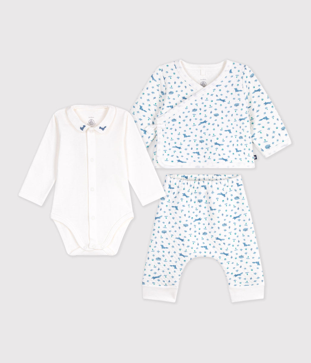 ensemble bebe en coton a col imprime renard
