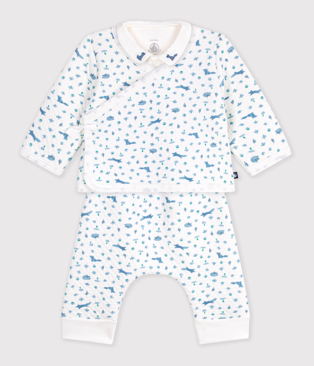 ensemble bebe en coton a col imprime renard