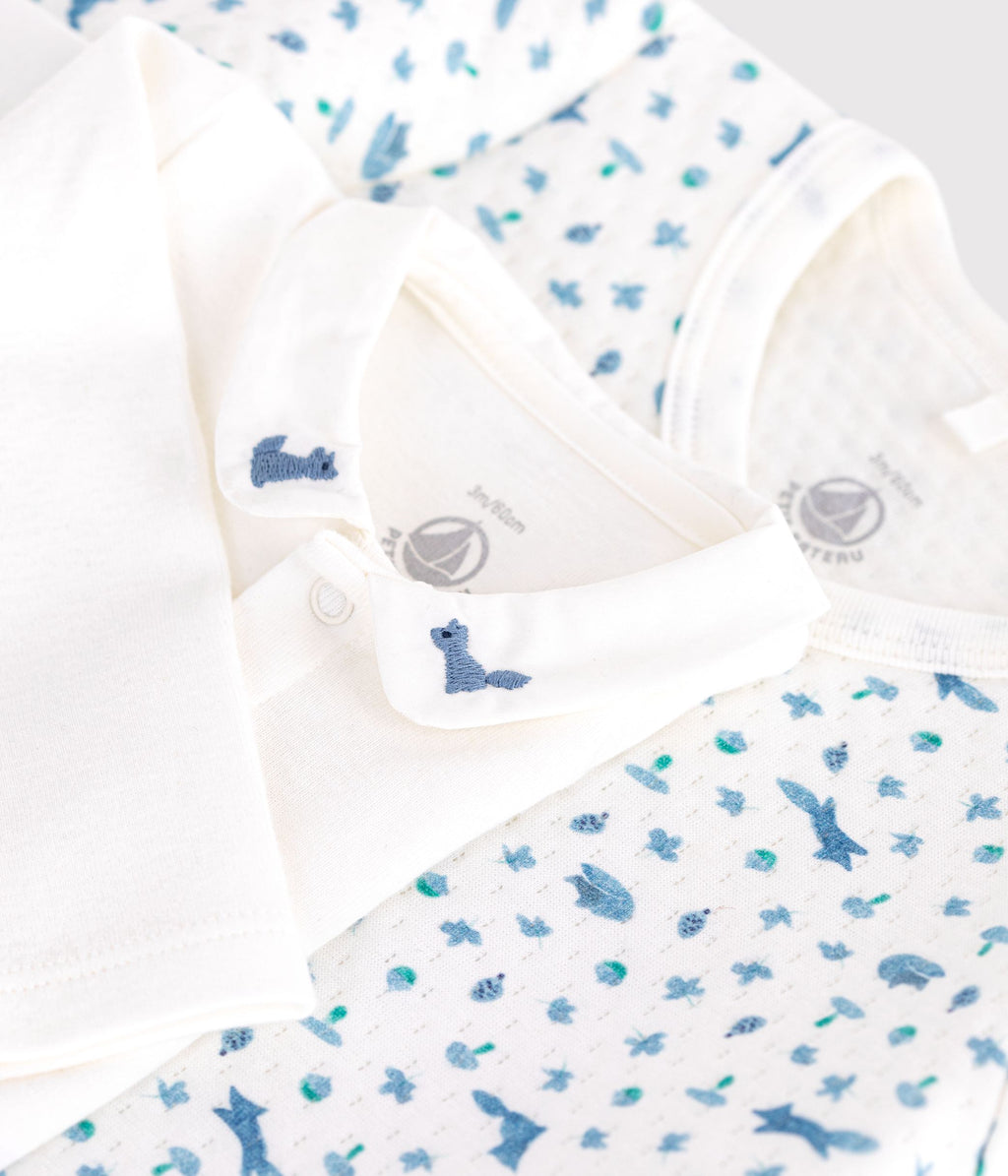 ensemble bebe en coton a col imprime renard