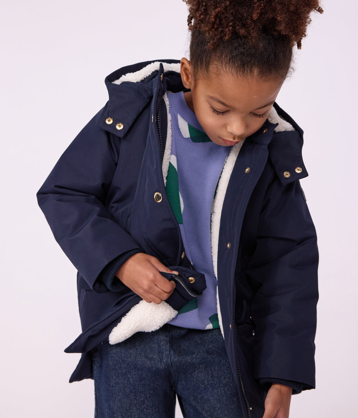 parka enfant mi longue unie