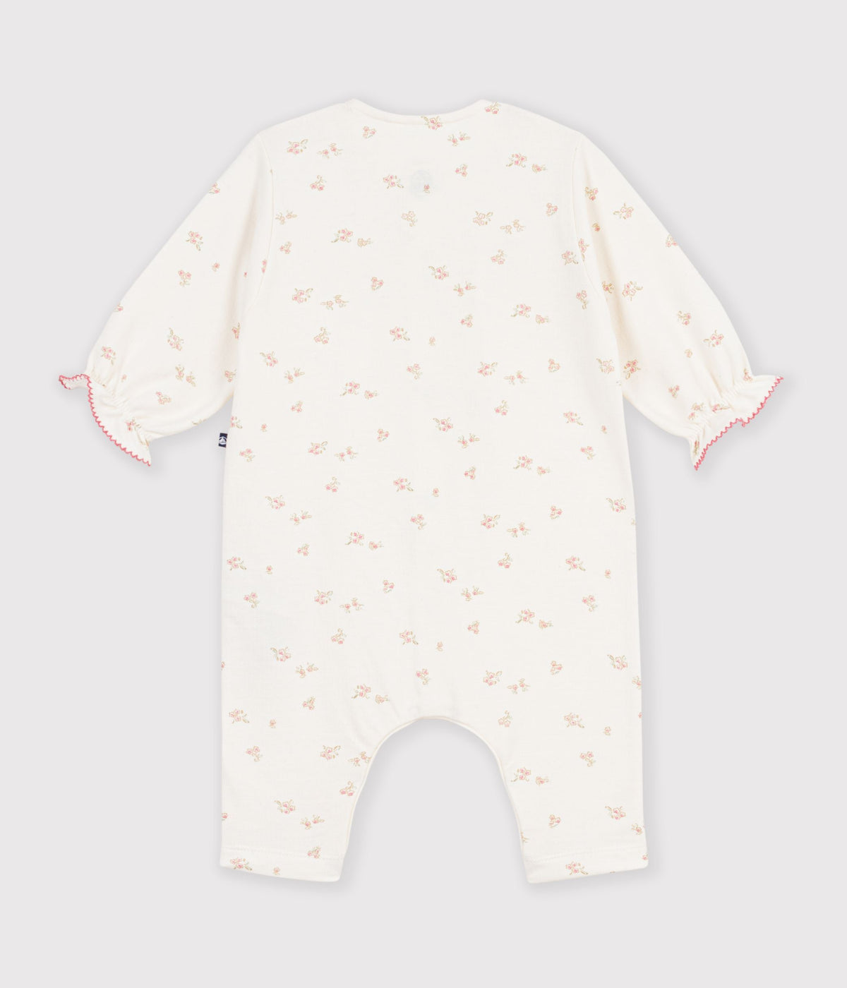 combinaison bebe en coton a volants imprimee a fleurs
