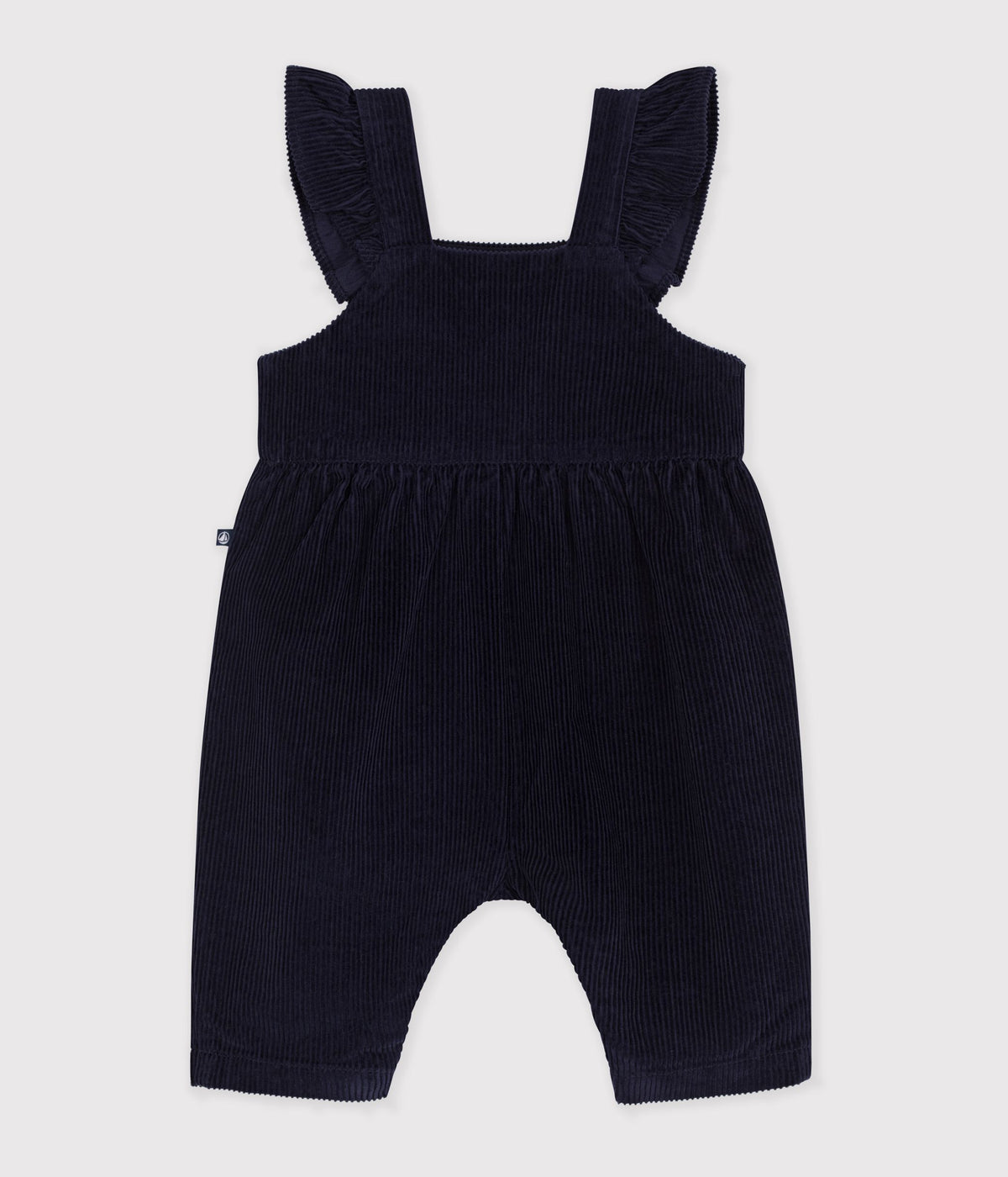 salopette bebe en velours jambes longues unie bleu marine