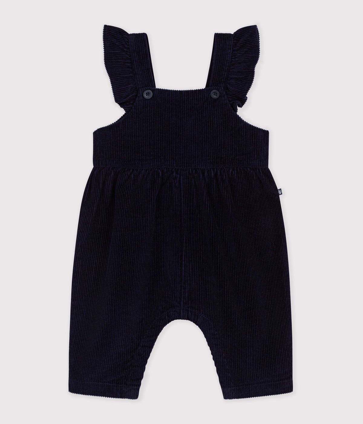salopette bebe en velours jambes longues unie bleu marine