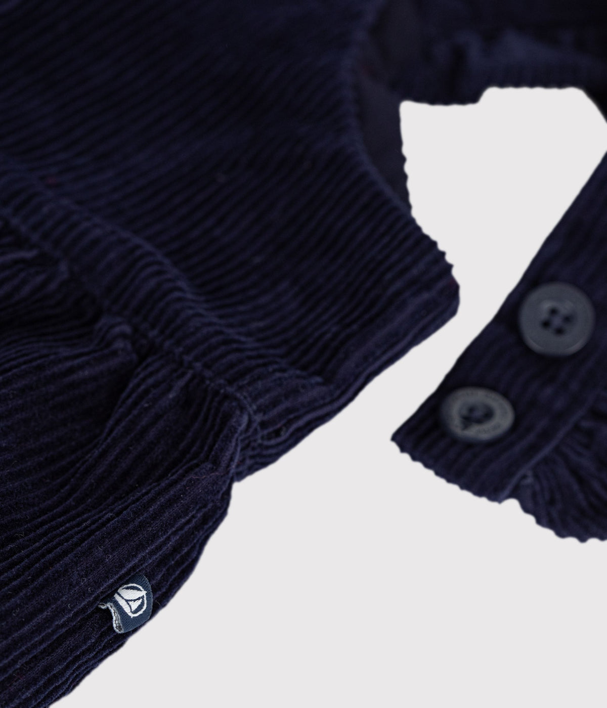 salopette bebe en velours jambes longues unie bleu marine