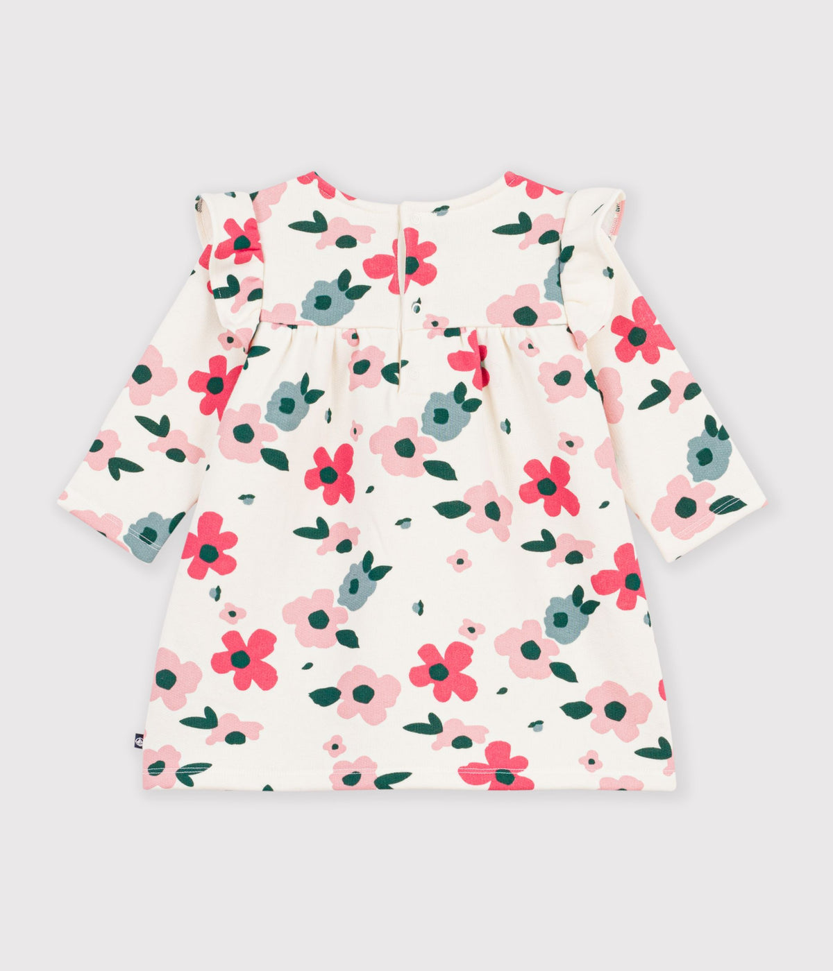 robe bebe en coton manches longues imprimee a fleurs