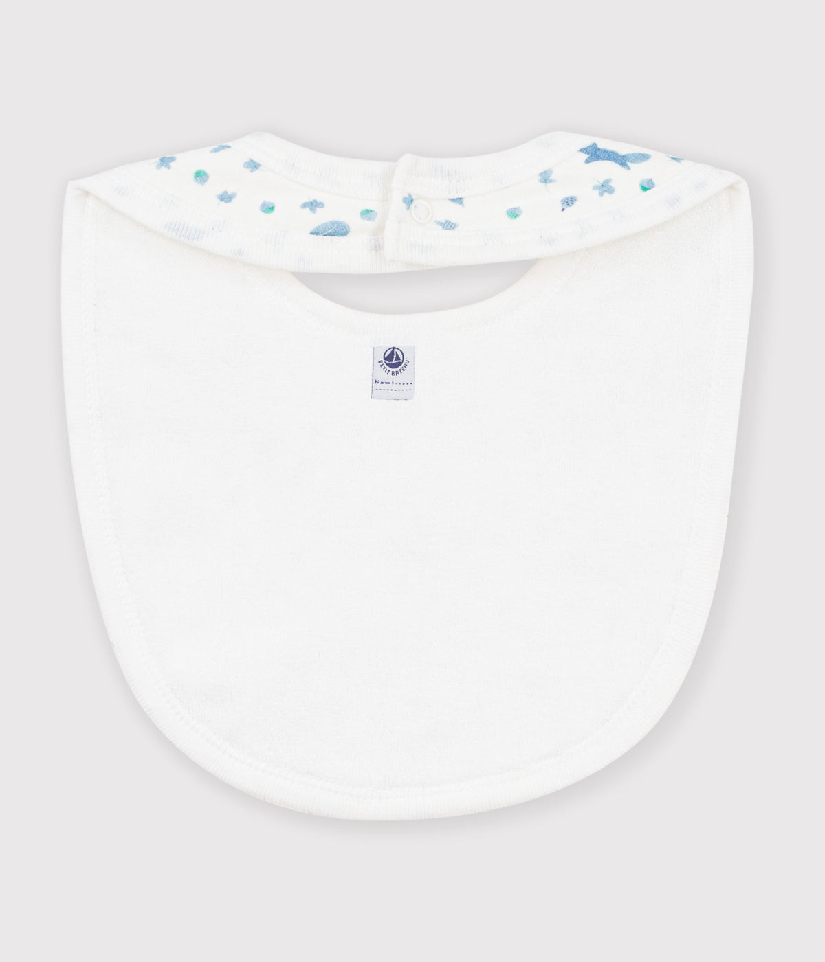 bavoir bebe en coton imprime blanc