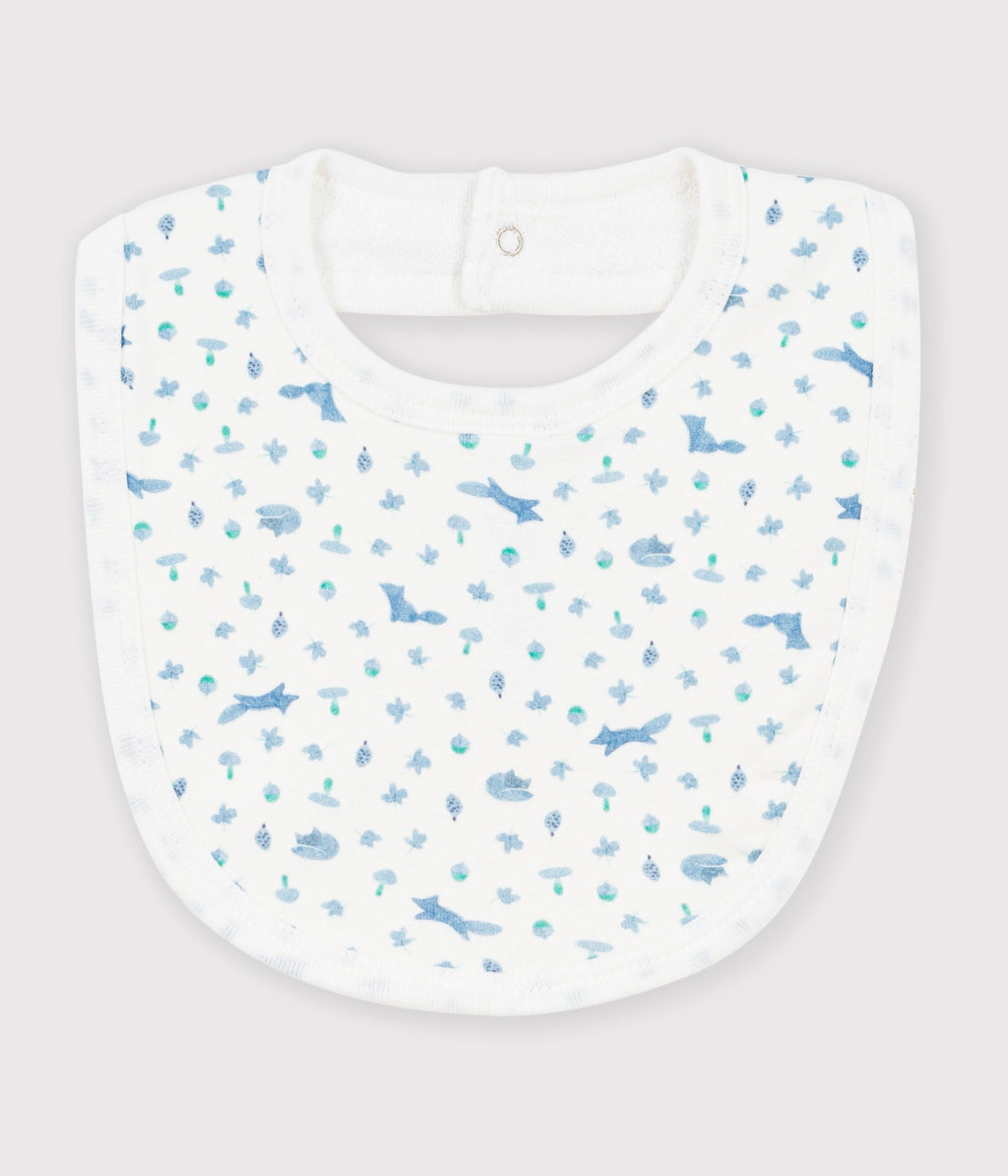 bavoir bebe en coton imprime blanc