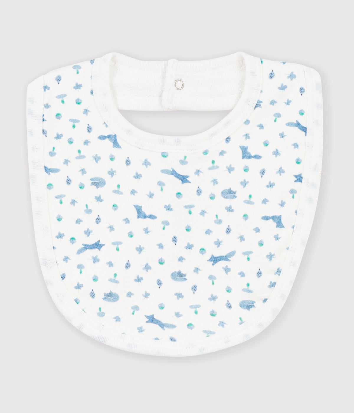 bavoir bebe en coton imprime blanc
