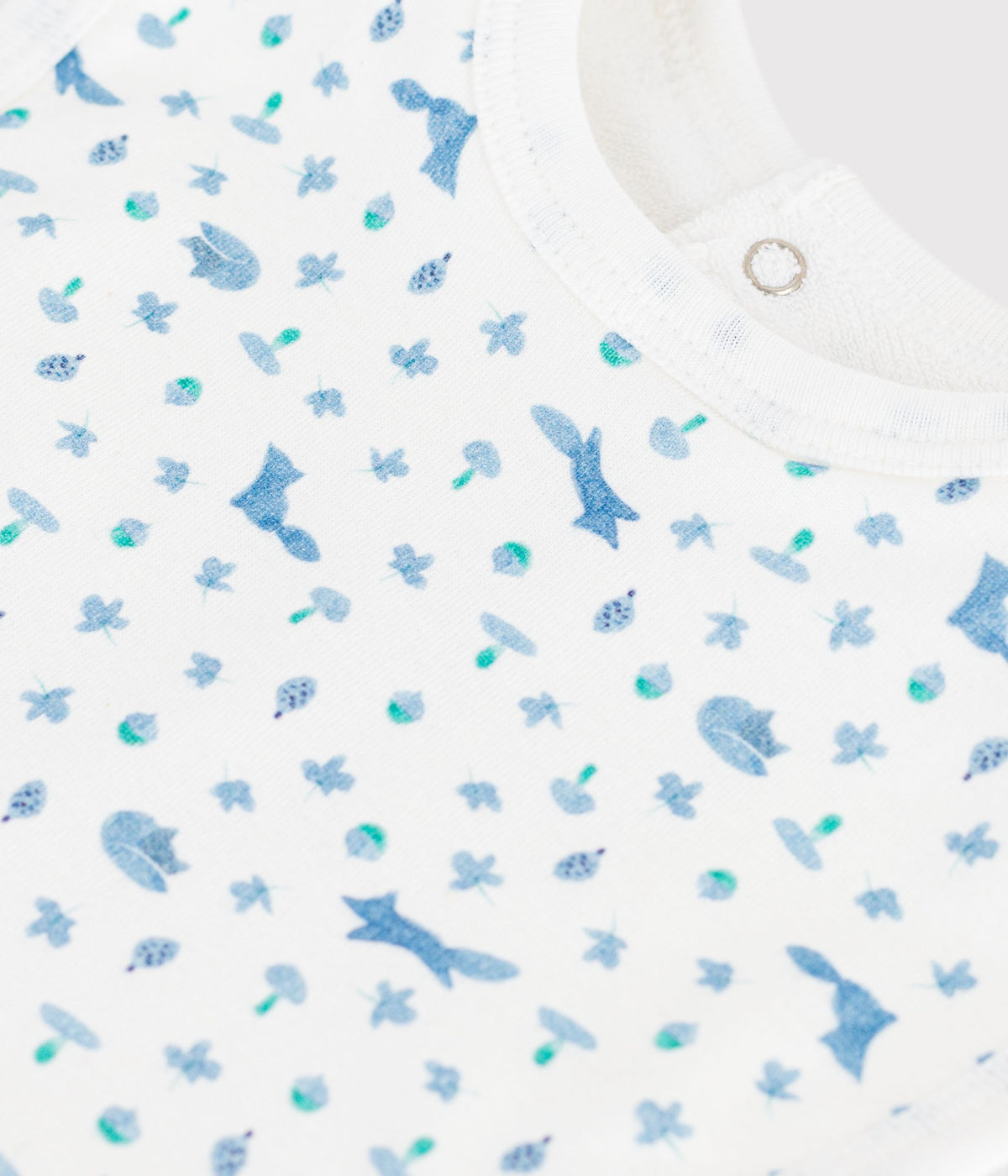bavoir bebe en coton imprime blanc