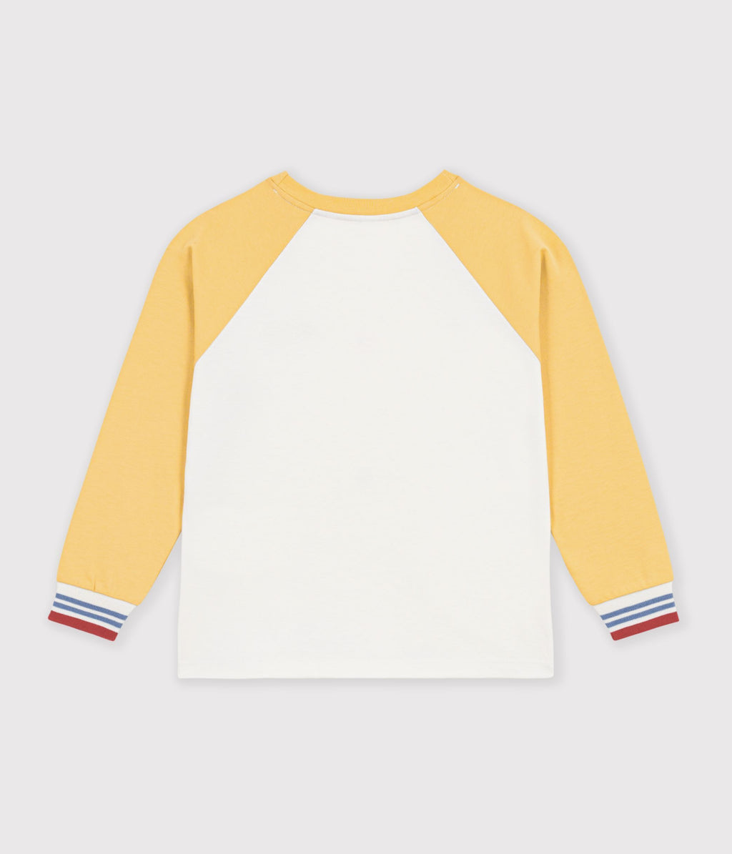 tee shirt enfant manches longues en coton colorblock