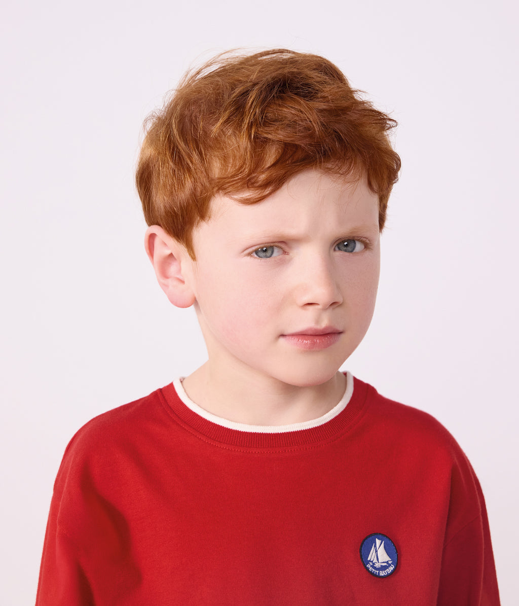 tee shirt enfant manches longues en coton uni