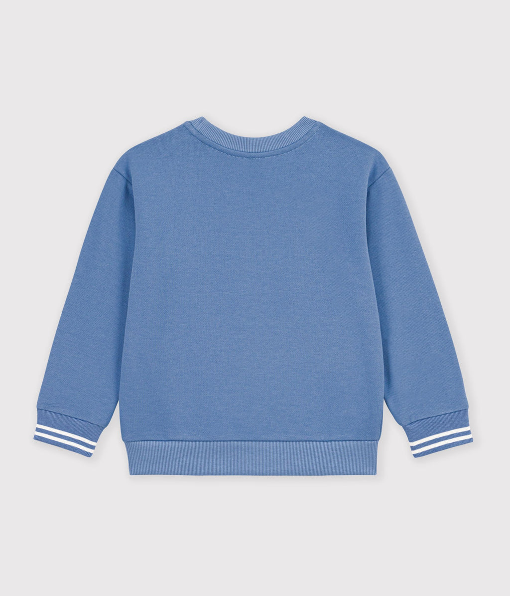 sweatshirt enfant en coton uni bleu