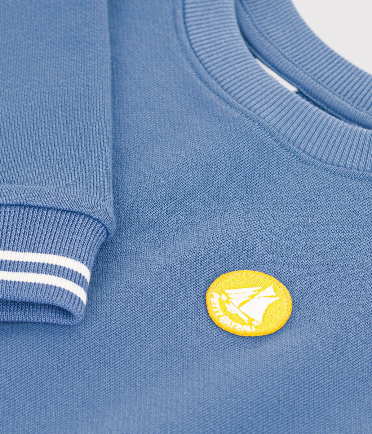 sweatshirt enfant en coton uni bleu