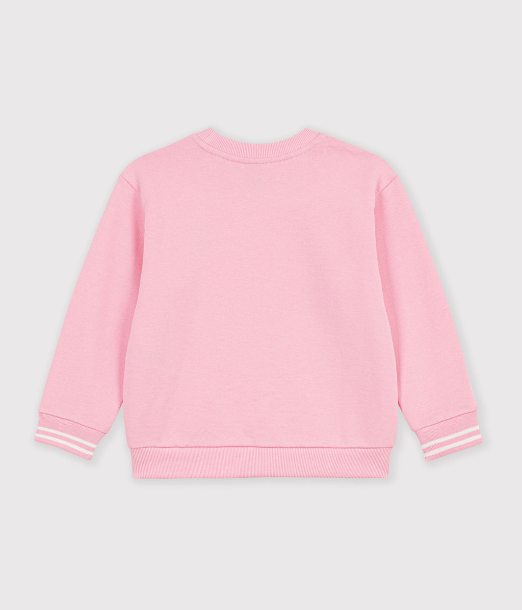 sweatshirt enfant en coton uni rose