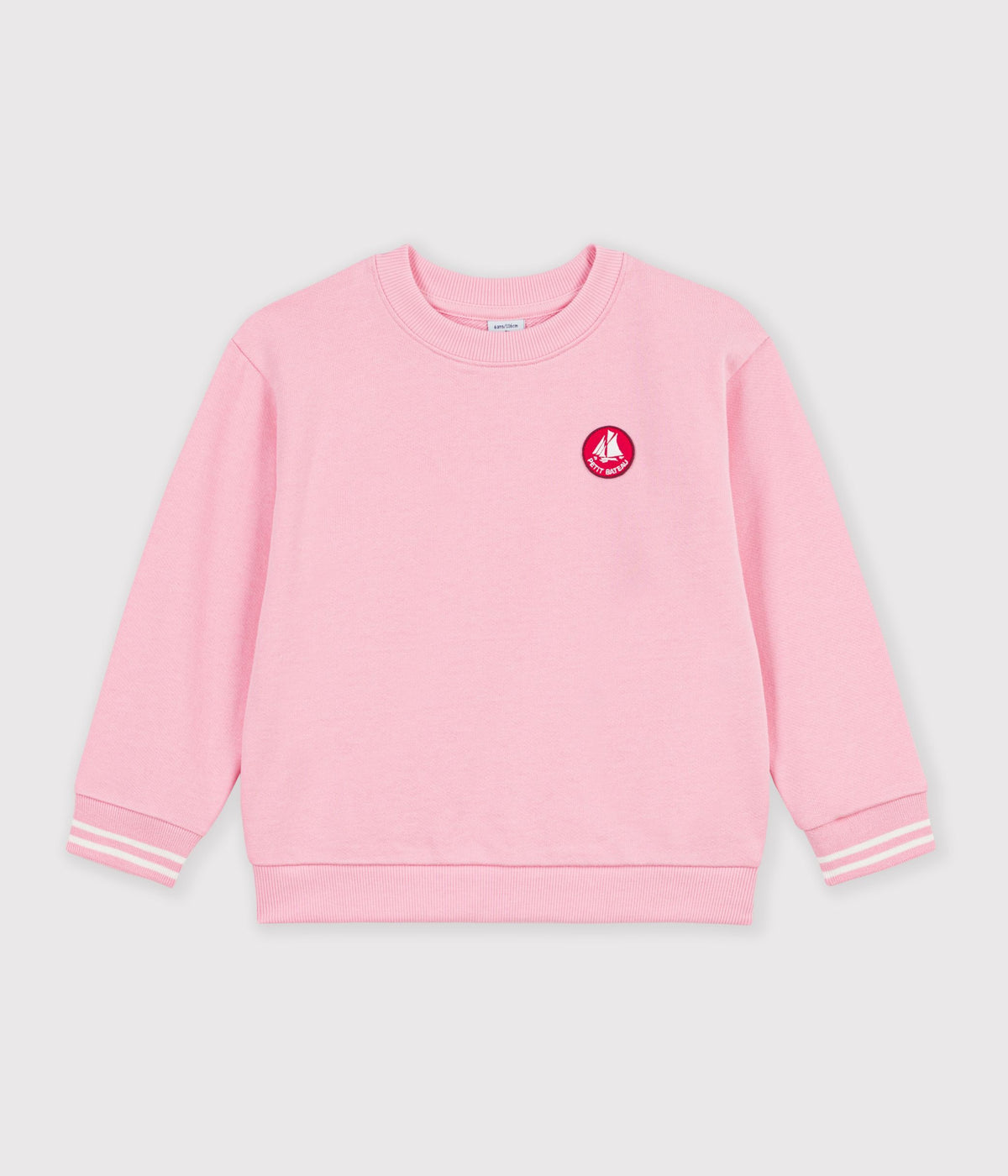 sweatshirt enfant en coton uni rose