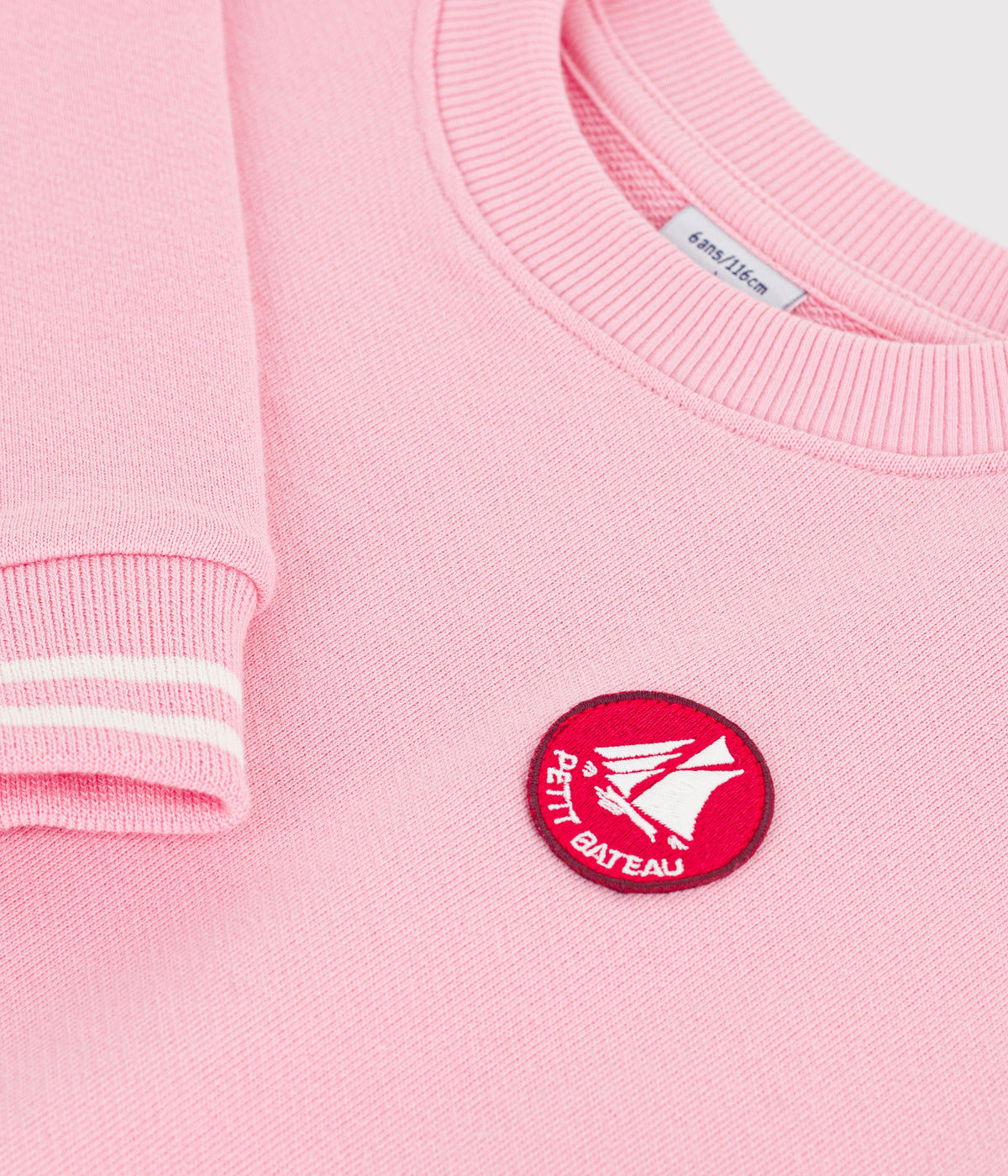 sweatshirt enfant en coton uni rose