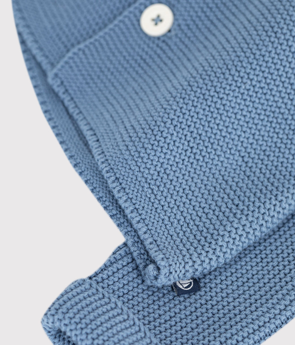 cardigan bebe tricot point mousse en coton uni