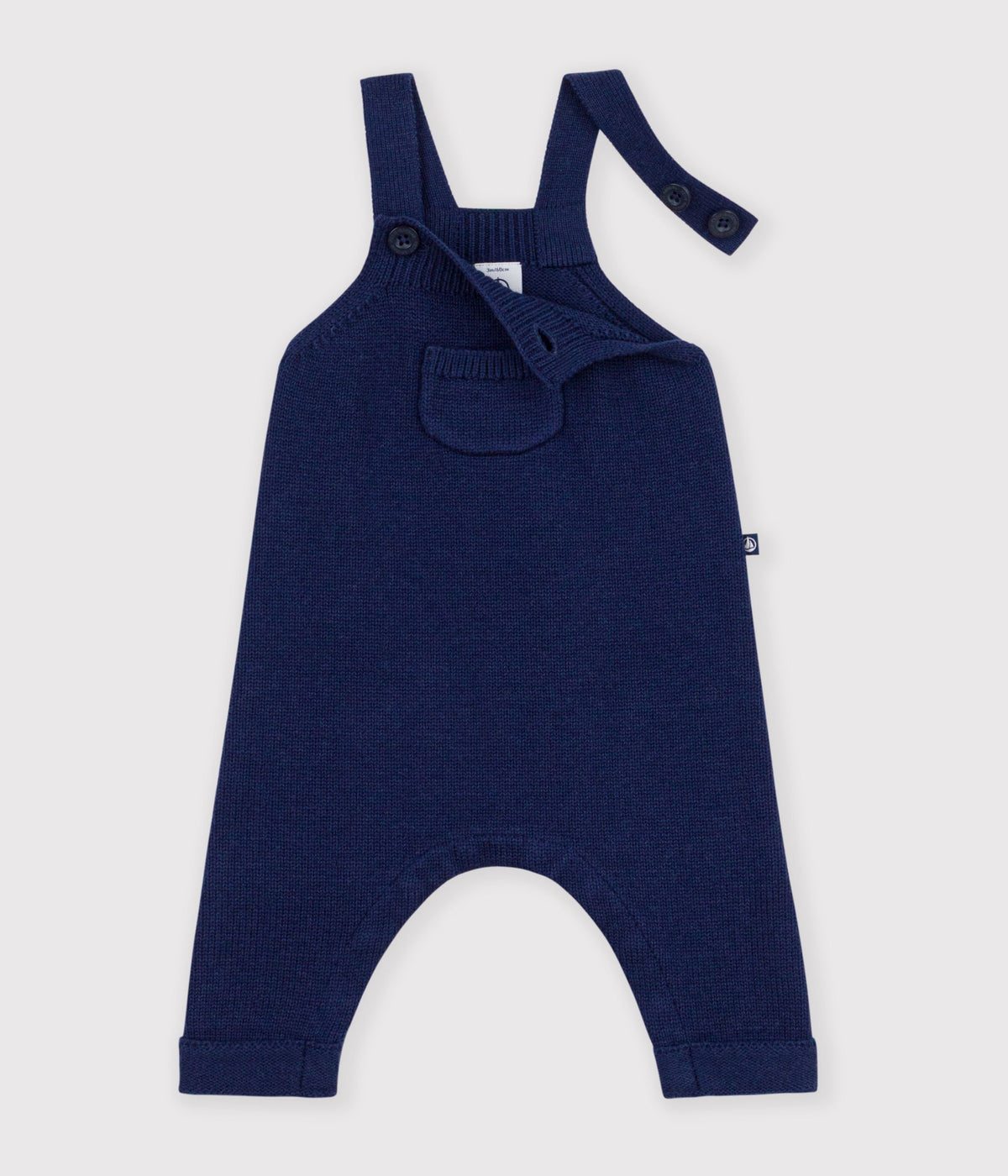 salopette bebe unie en tricot laine et coton