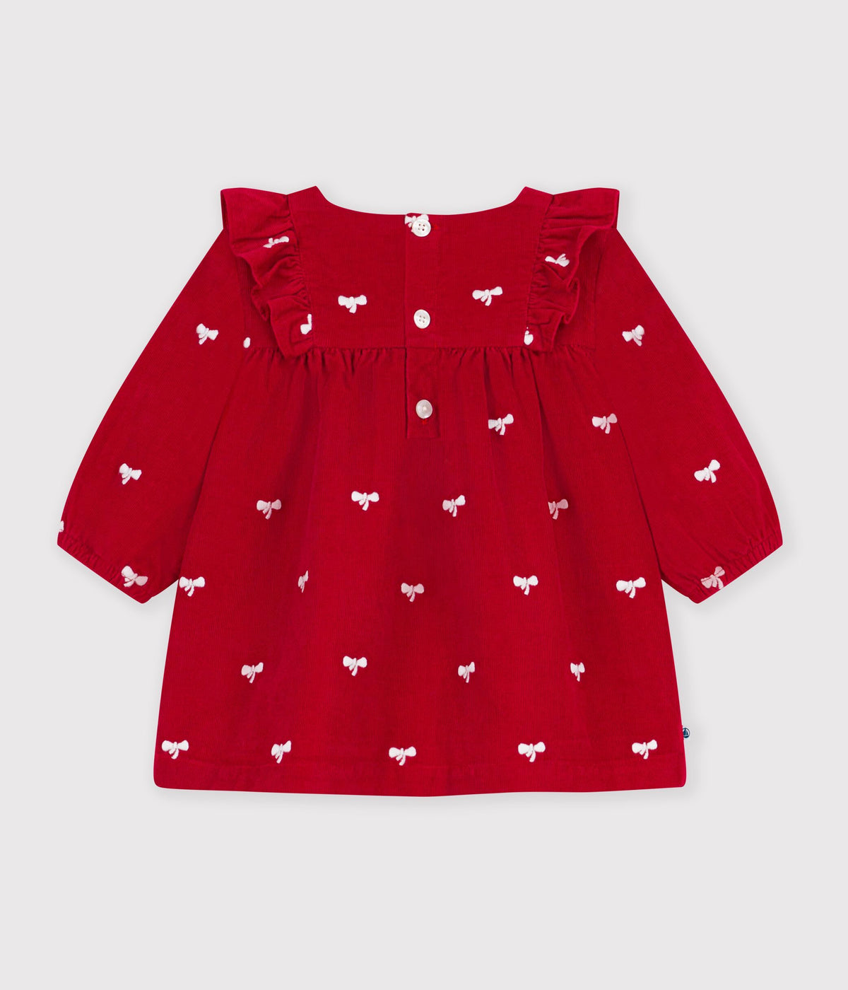 robe bebe en velours manches longues et broderies motif