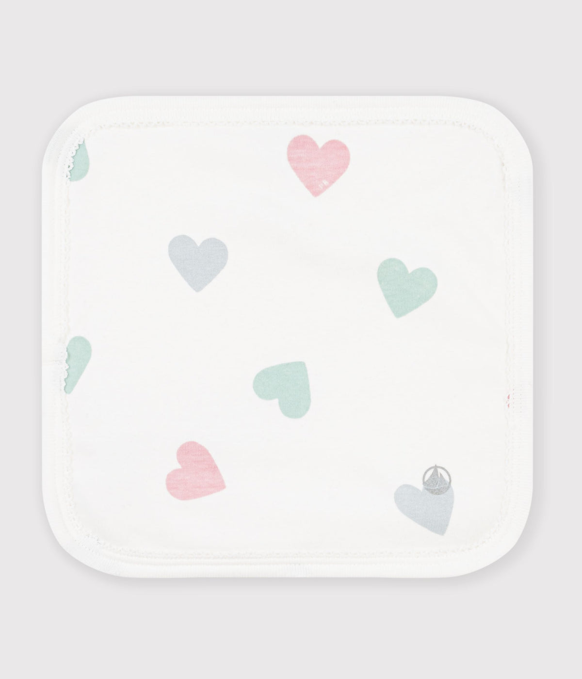 lingette bebe en coton et eponge imprime a coeurs