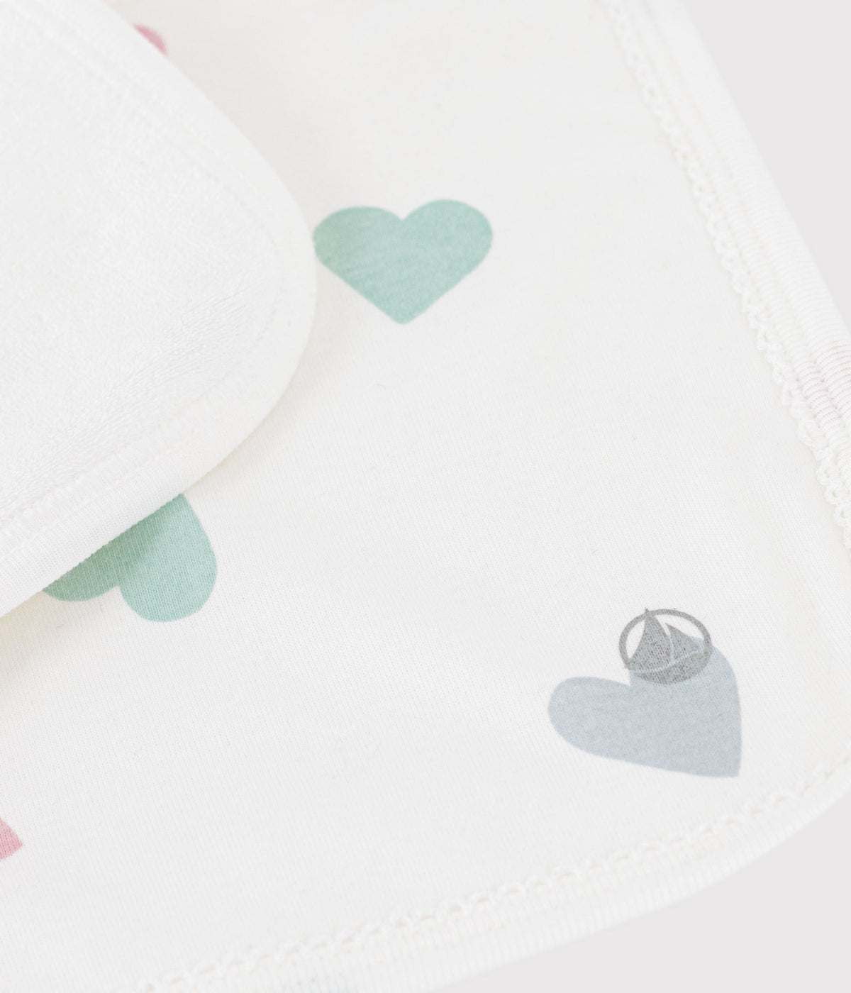 lingette bebe en coton et eponge imprime a coeurs