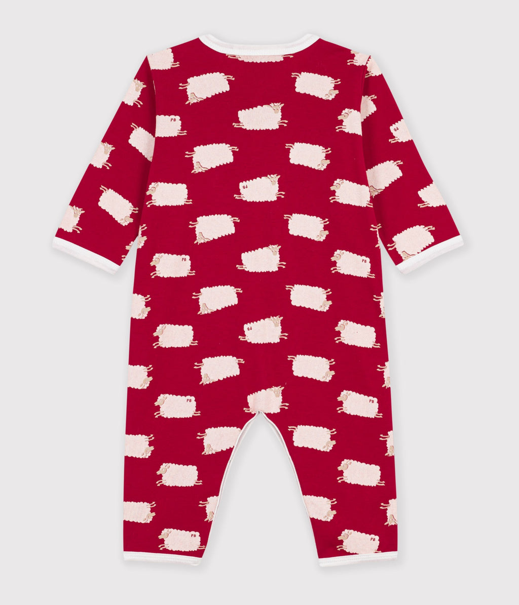 pyjama bebe en coton sans pieds imprime rouge
