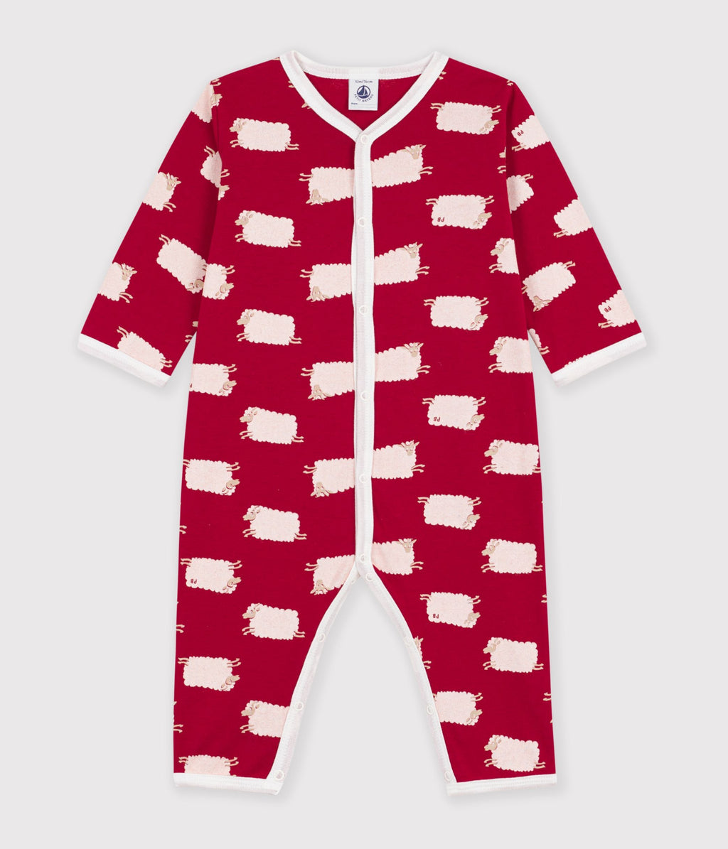 pyjama bebe en coton sans pieds imprime rouge