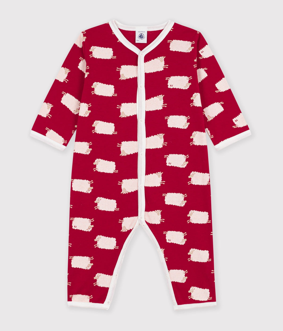 pyjama bebe en coton sans pieds imprime rouge