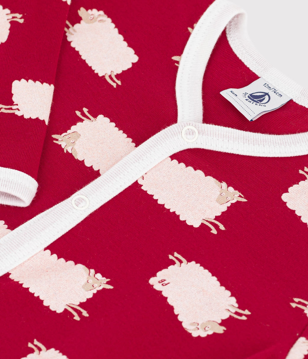 pyjama bebe en coton sans pieds imprime rouge