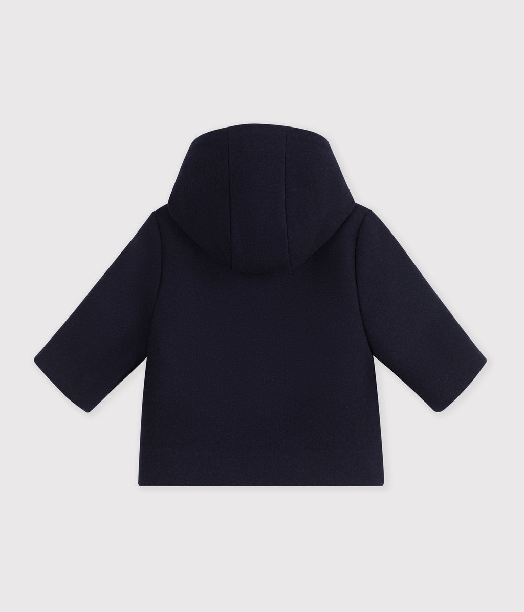 caban bebe en drap de laine uni