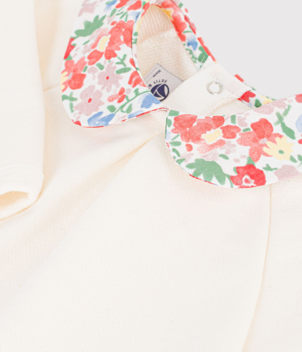 sweatshirt bebe en coton uni avec son col imprime