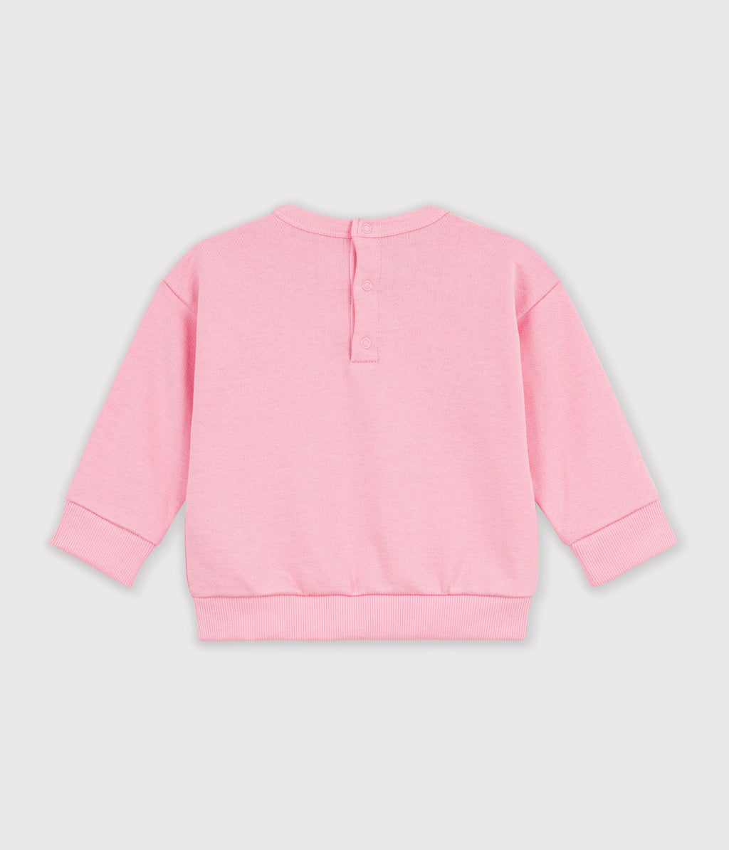 sweatshirt bebe en coton uni et son logo imprime