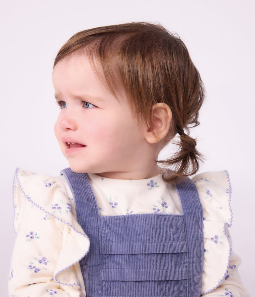 blouse bebe en coton manches longues imprimee fleurs