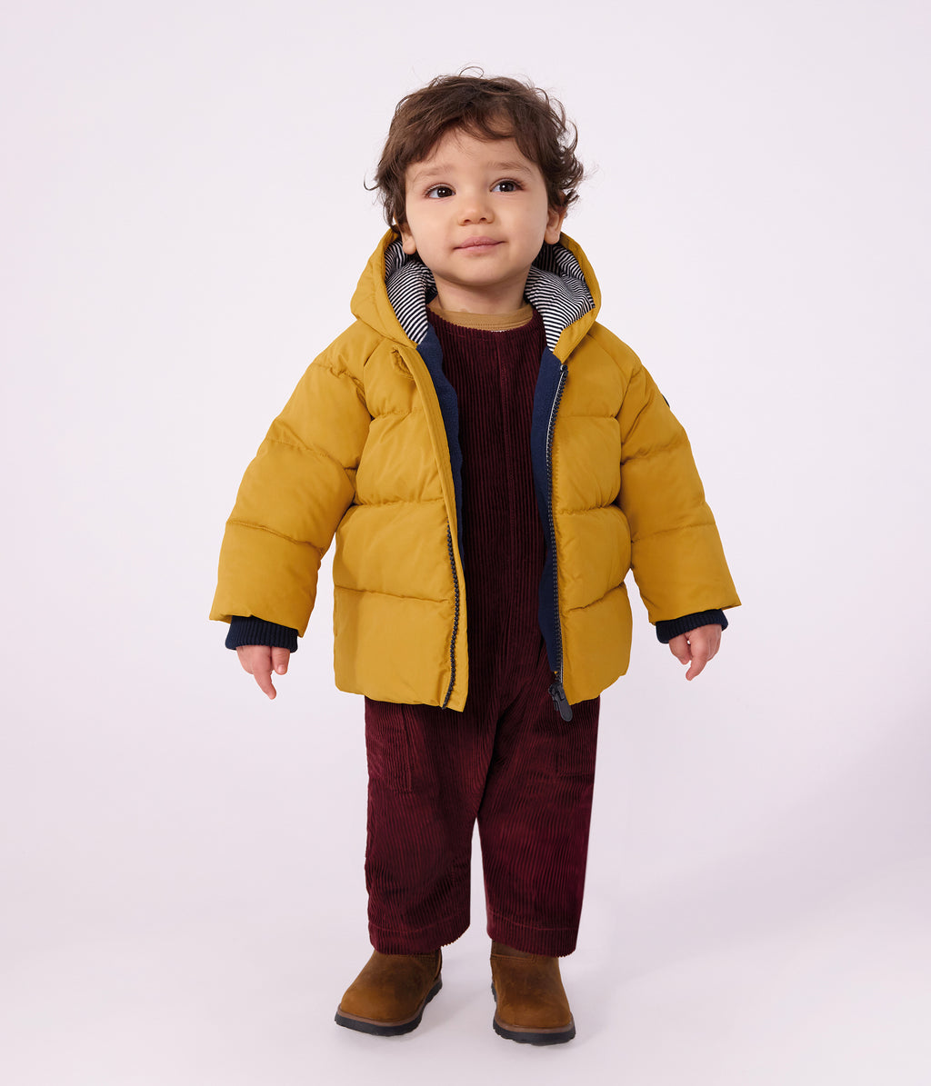doudoune bebe en polyester uni jaune