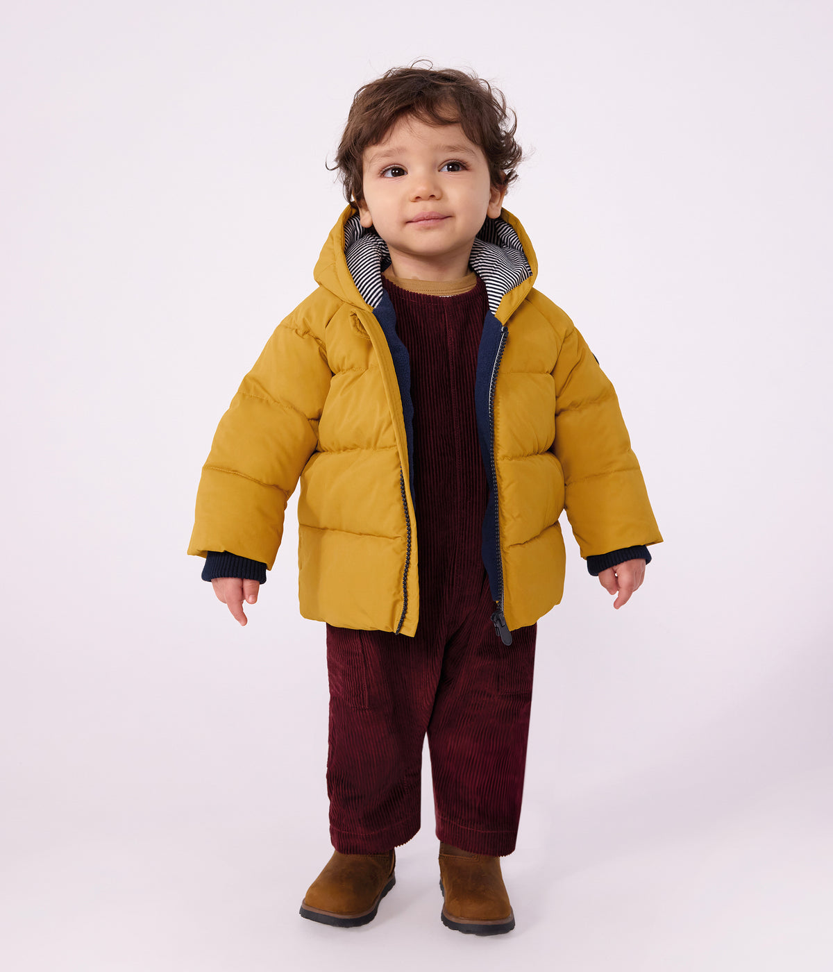 doudoune bebe en polyester uni jaune