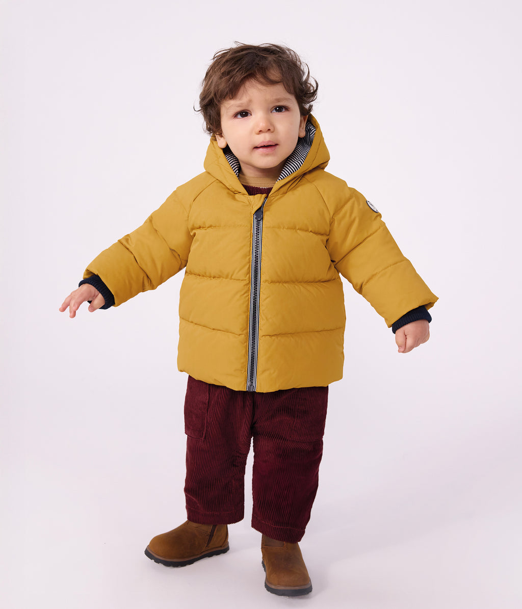 doudoune bebe en polyester uni jaune