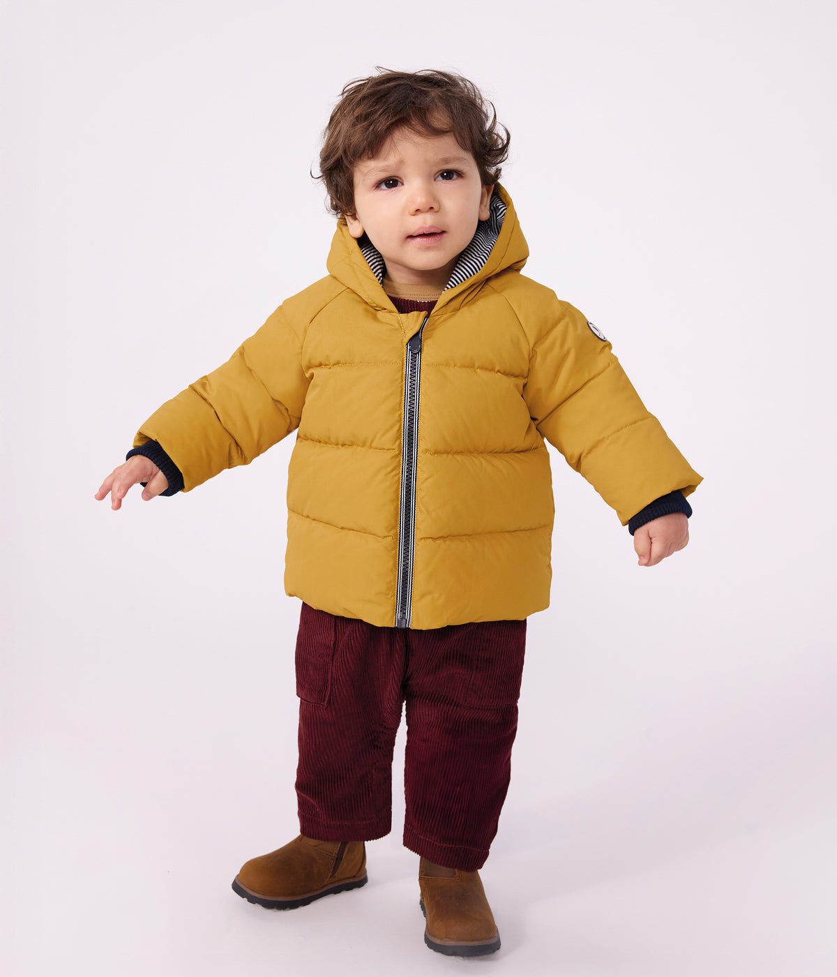 doudoune bebe en polyester uni jaune