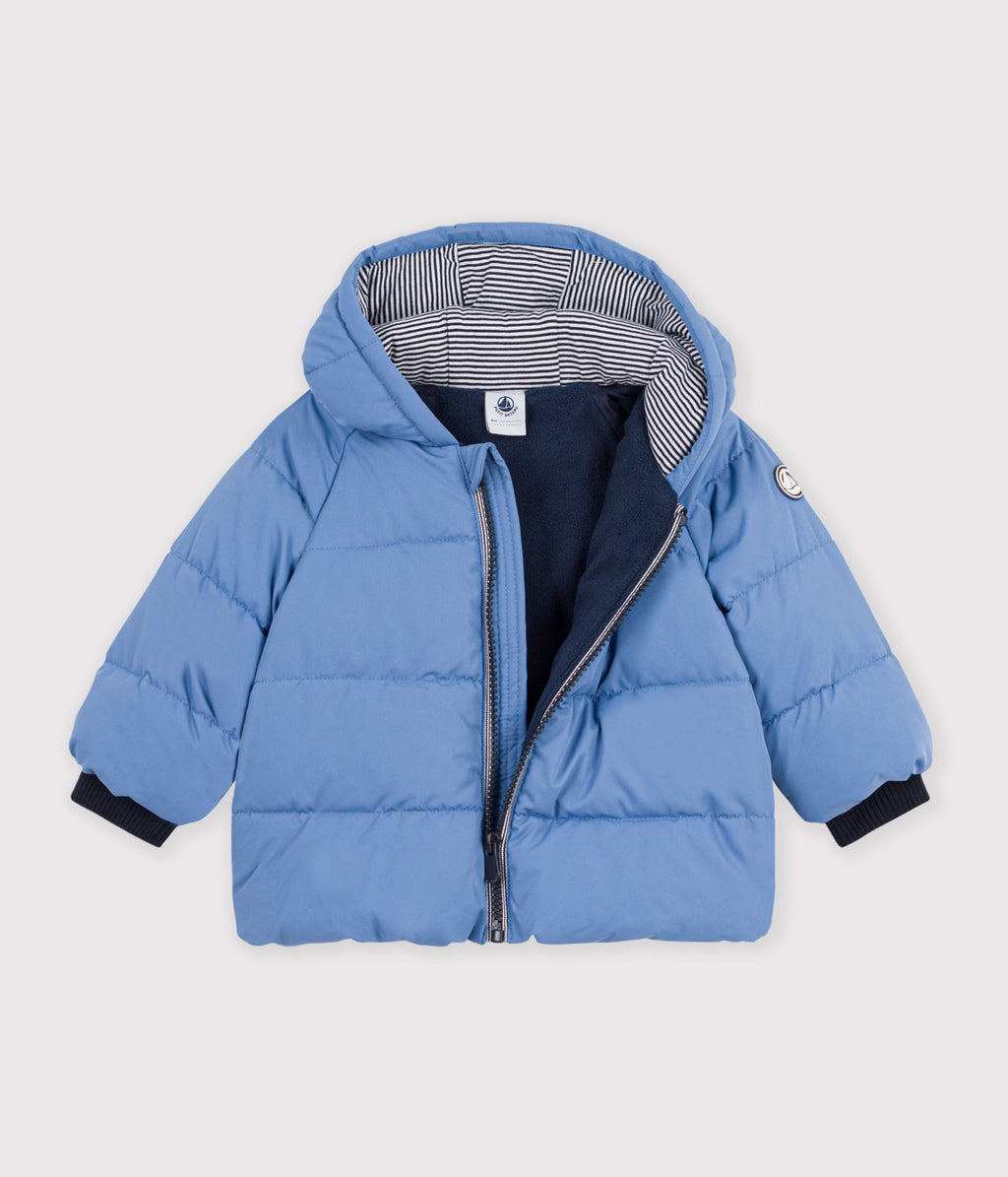 doudoune bebe en polyester uni bleu