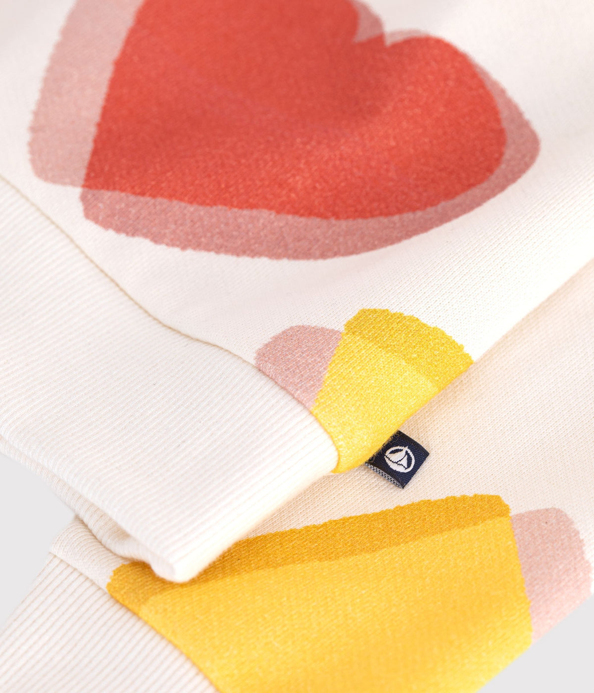 sweatshirt enfant en coton imprime coeurs blanc