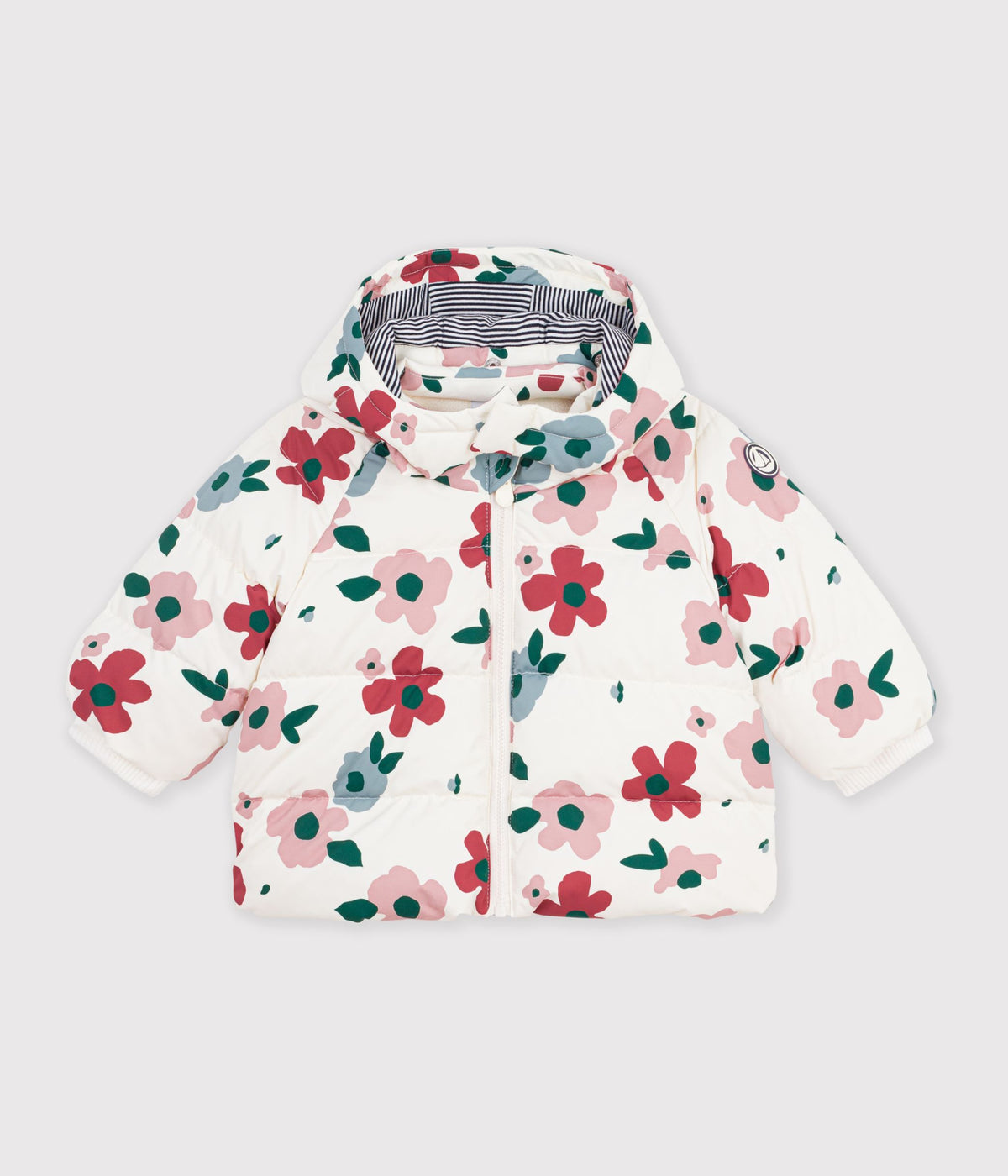 doudoune bebe en polyester imprime animalier