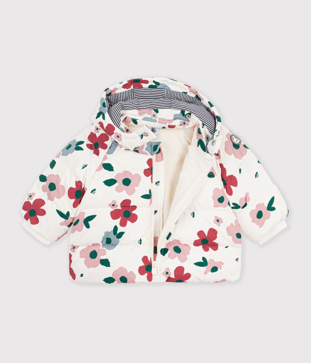 doudoune bebe en polyester imprime animalier