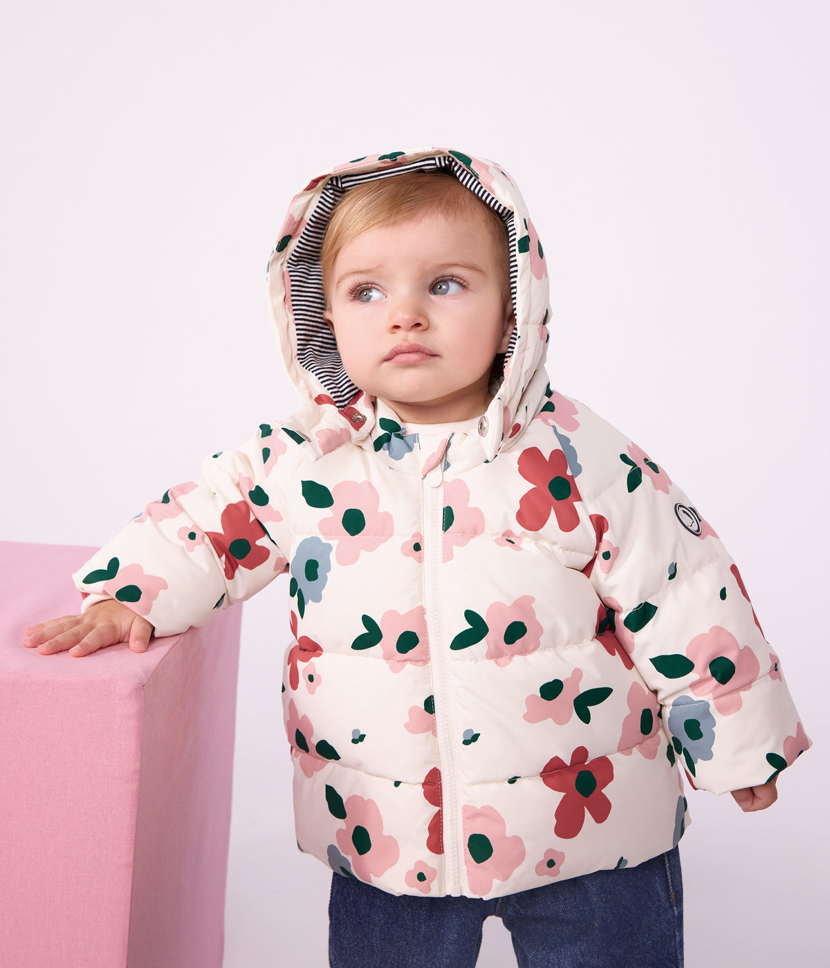 doudoune bebe en polyester imprime animalier