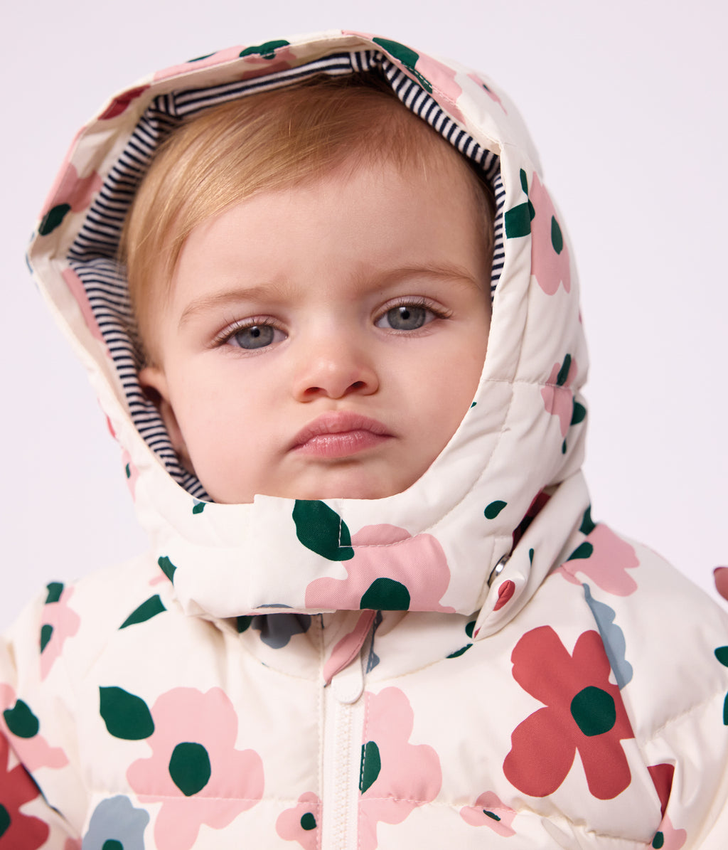 doudoune bebe en polyester imprime animalier