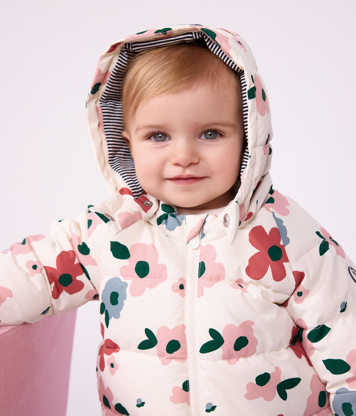 doudoune bebe en polyester imprime animalier