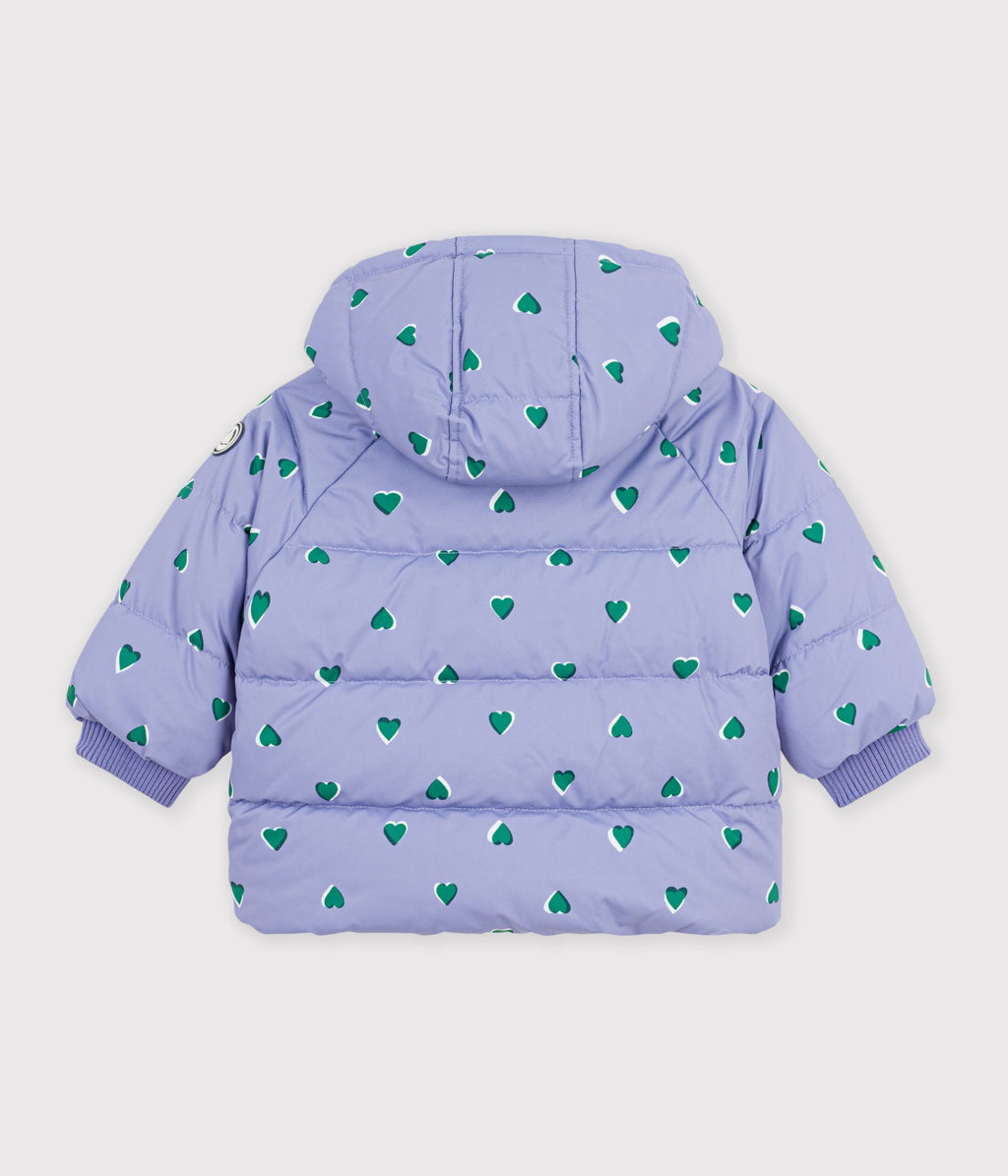 doudoune bebe en polyester imprime animalier violet
