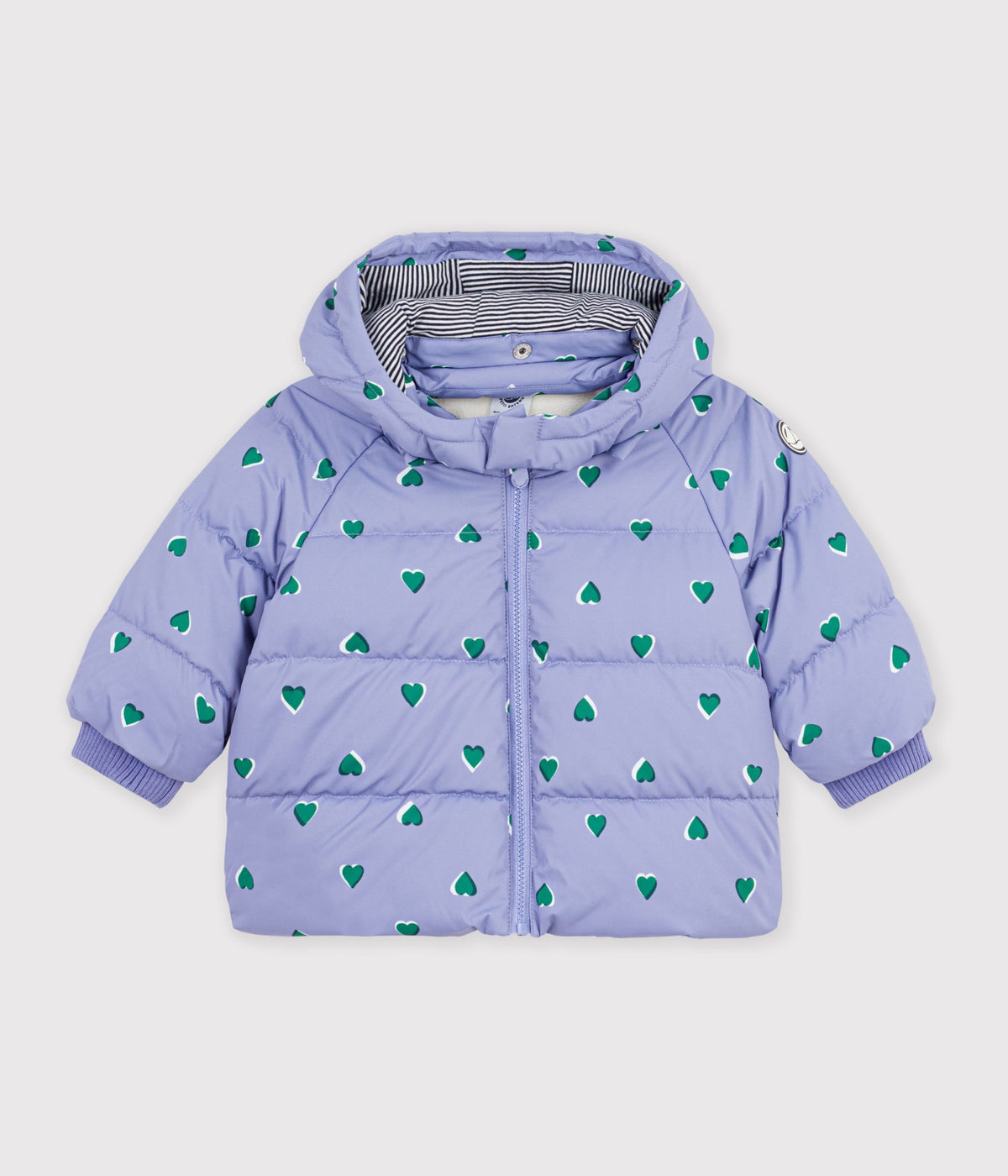 doudoune bebe en polyester imprime animalier violet