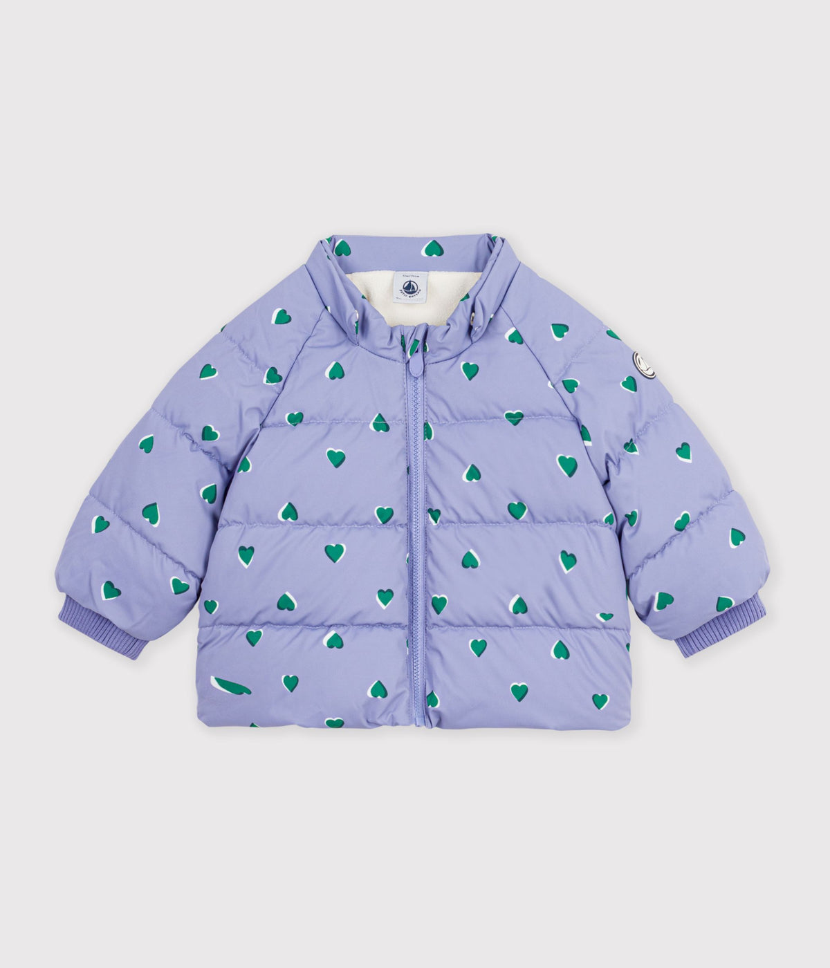 doudoune bebe en polyester imprime animalier violet