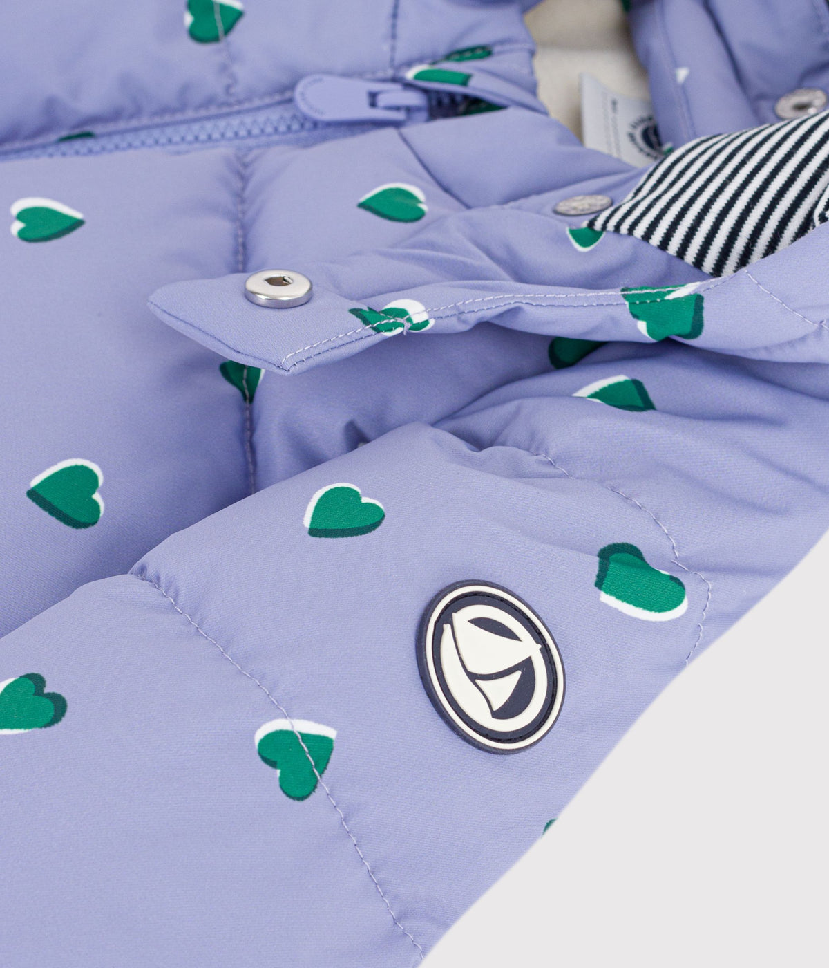 doudoune bebe en polyester imprime animalier violet