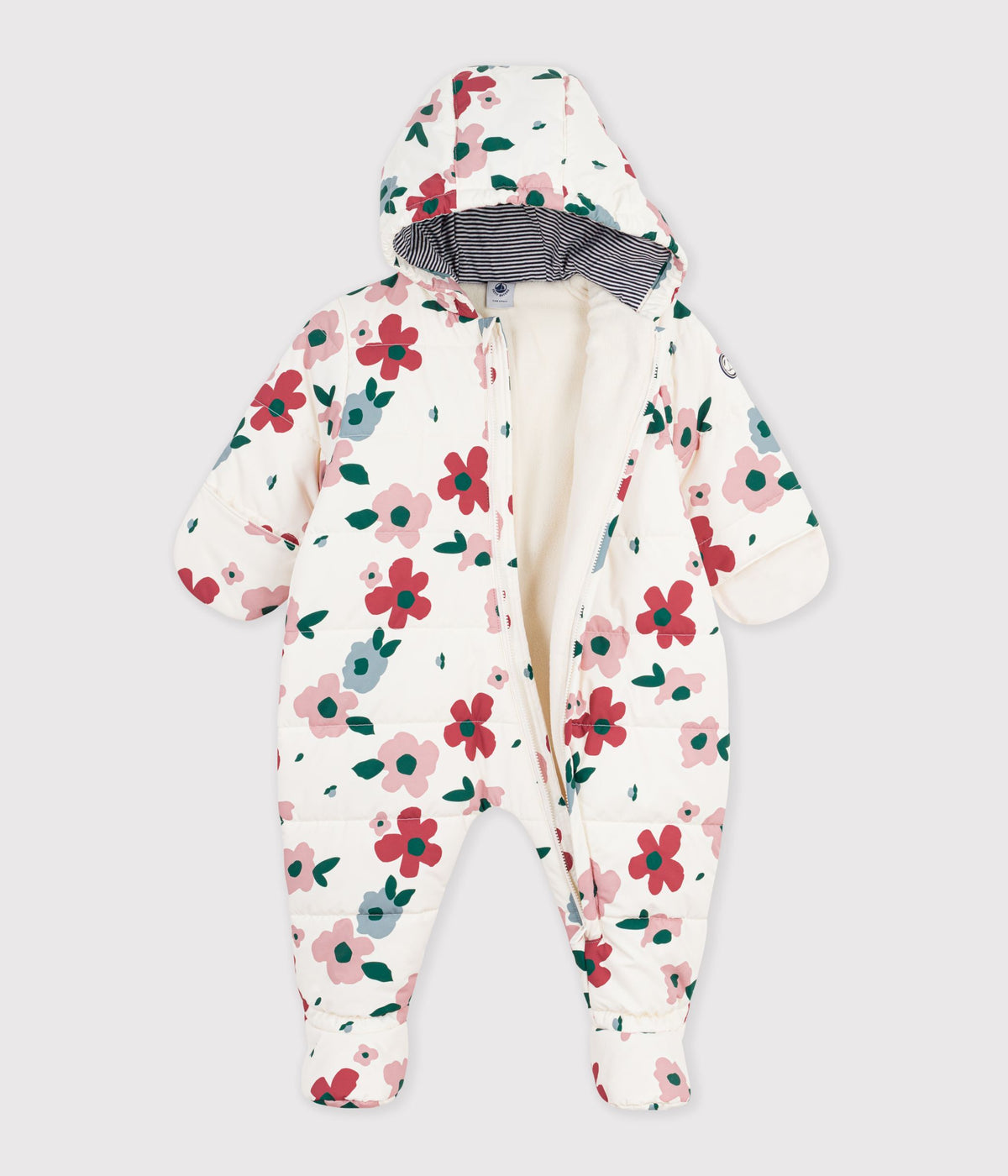 combipilote bebe en polyester imprime fleurs