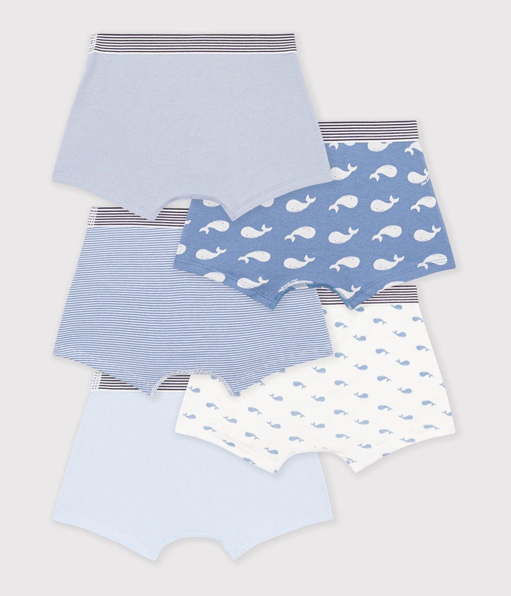 lot de boxers enfant en coton imprime baleines